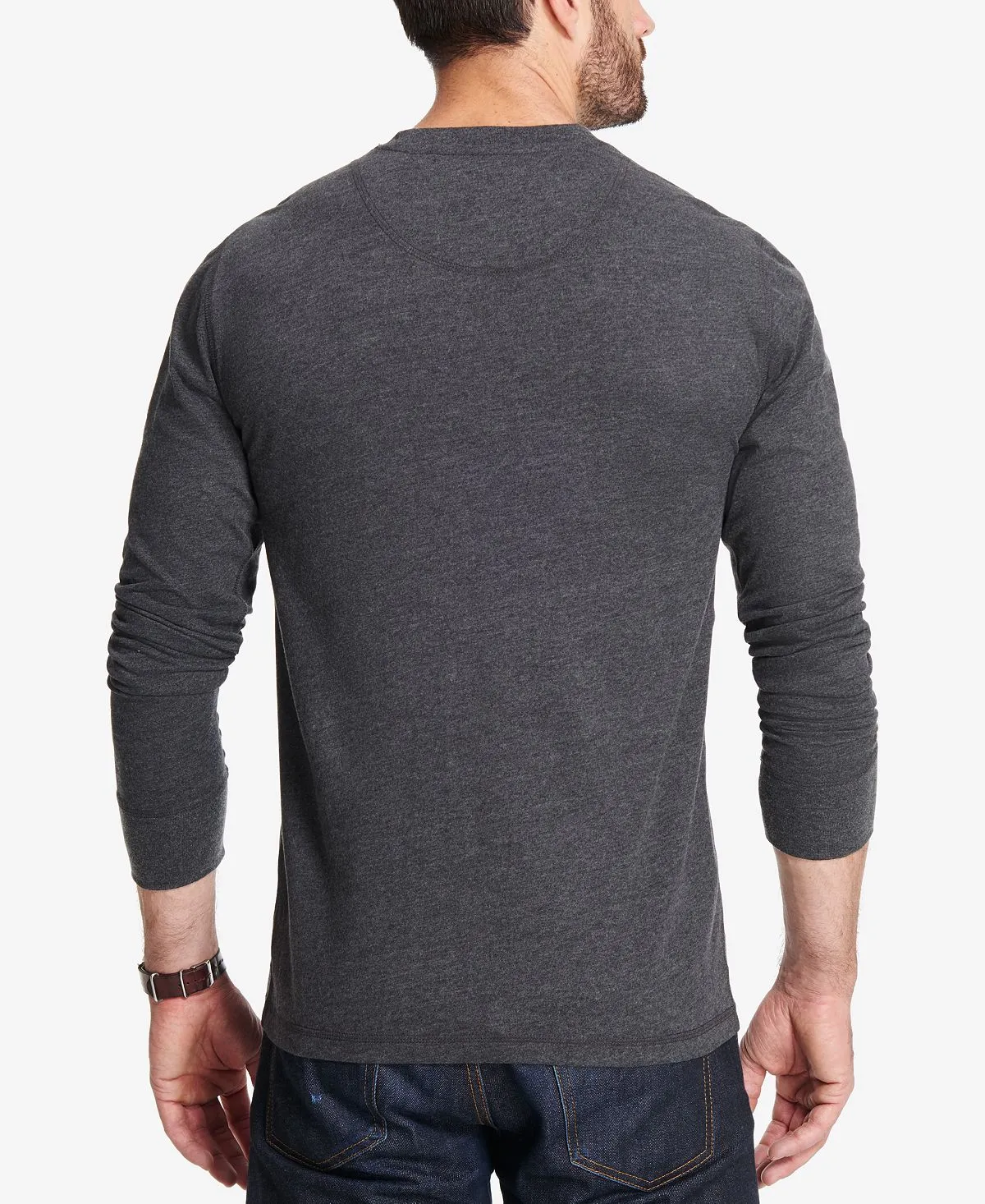 Men's Matte Jersey Long Sleeve Weatherproof Vintage Henley T-Shirt, Multi