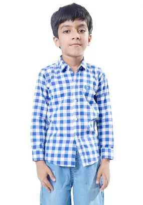 Mini Boy Blue Checkered Shirt