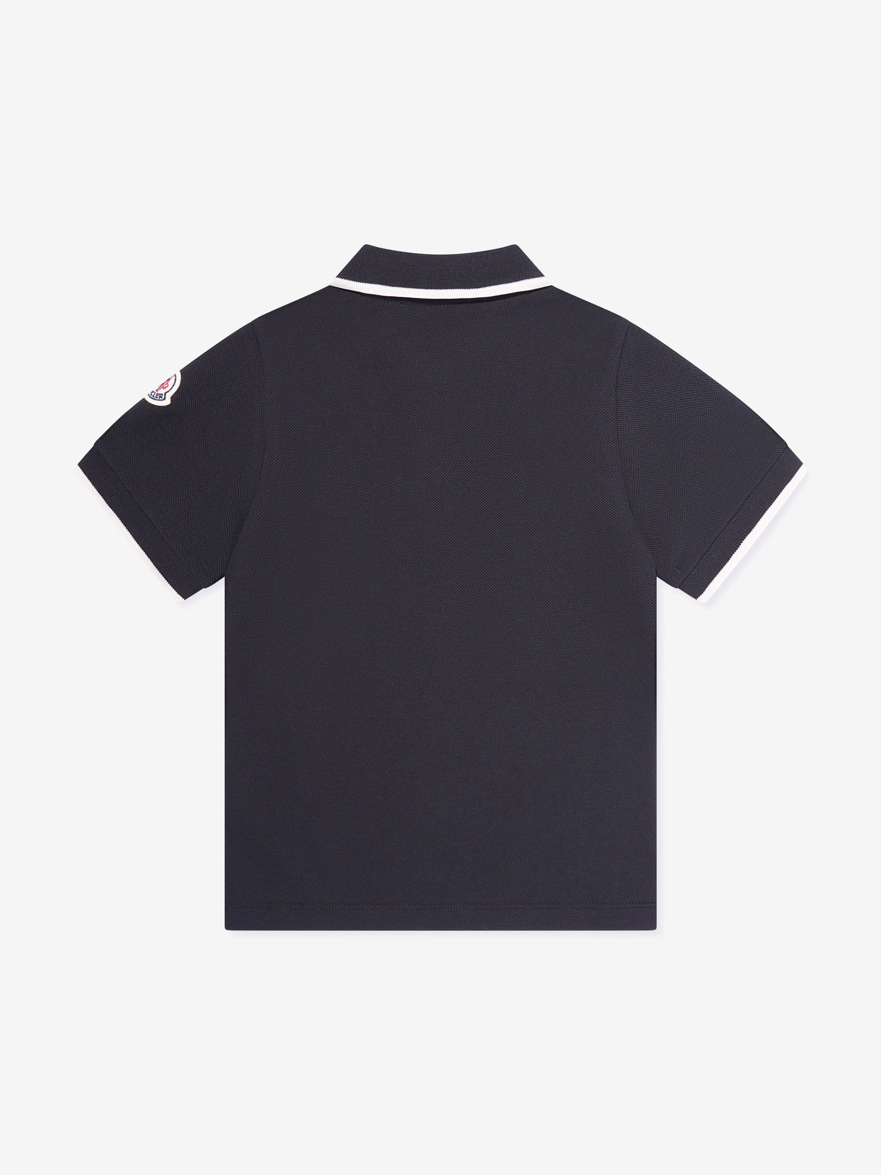 Moncler Enfant Boys Embroidered Logo Polo Shirt in Black