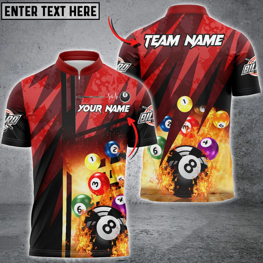 Personalized Billiards Abstract Grunge Texture XX Multicolor Option Customized Name 3D Jersey Shirt