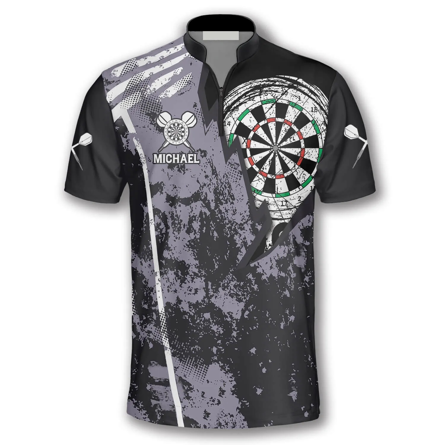 Personalized Name Team Lightning Grunge Custom Darts Jerseys for Men, Perfect Shirt for Dart Players