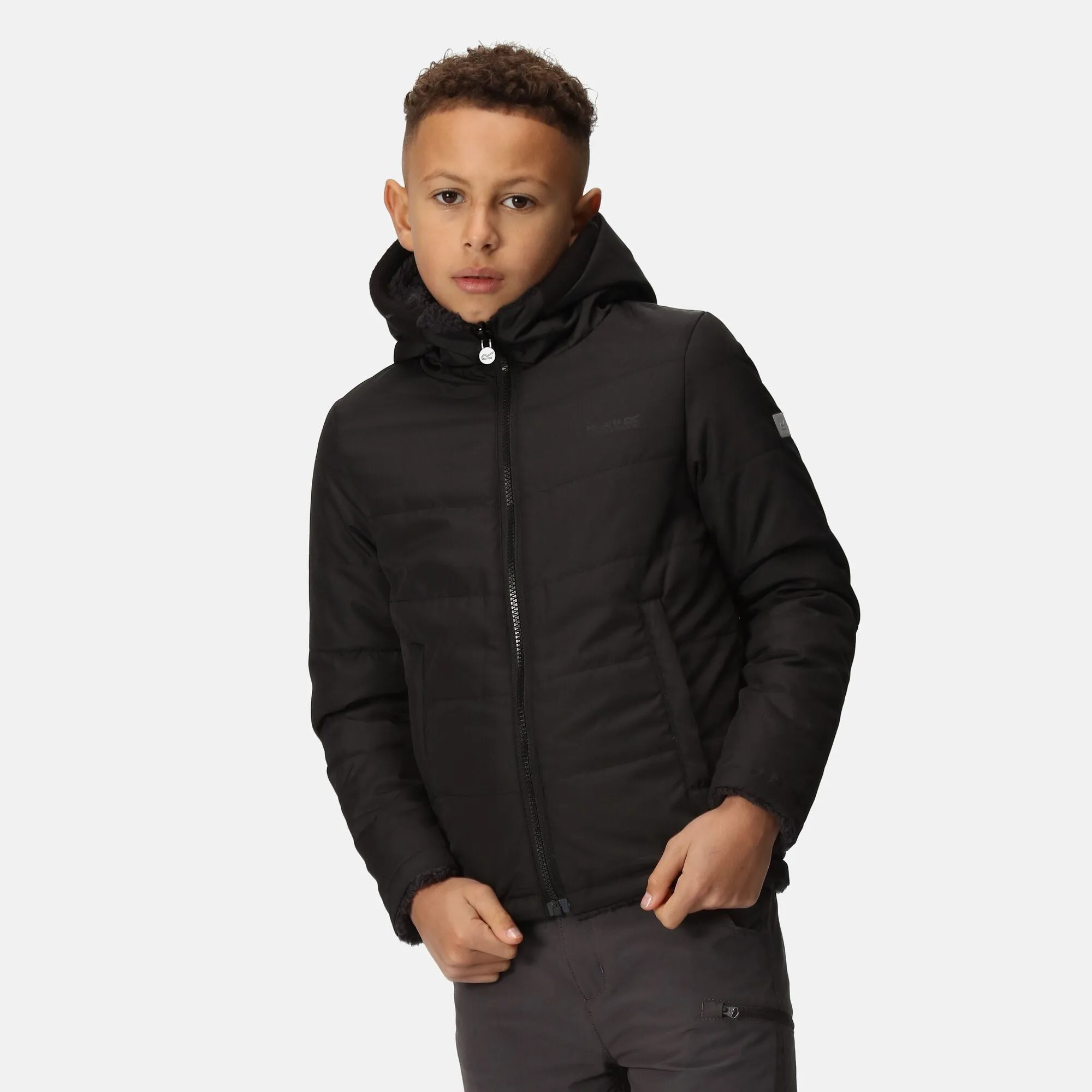 Regatta Kids' Kyrell Reversible Jacket | Black Seal Grey