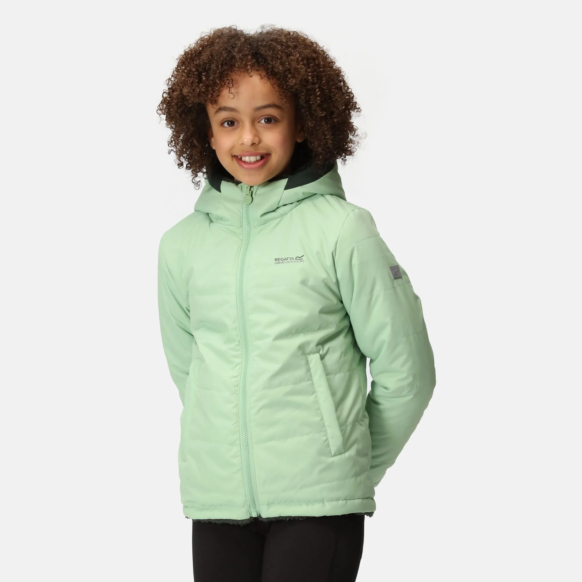 Regatta Kids' Kyrell Reversible Jacket | Black Seal Grey