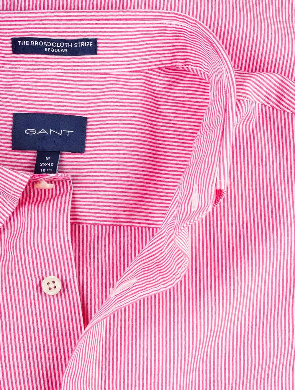 Regular Fit Banker Stripe Broadcloth Shirt Cabaret Pink