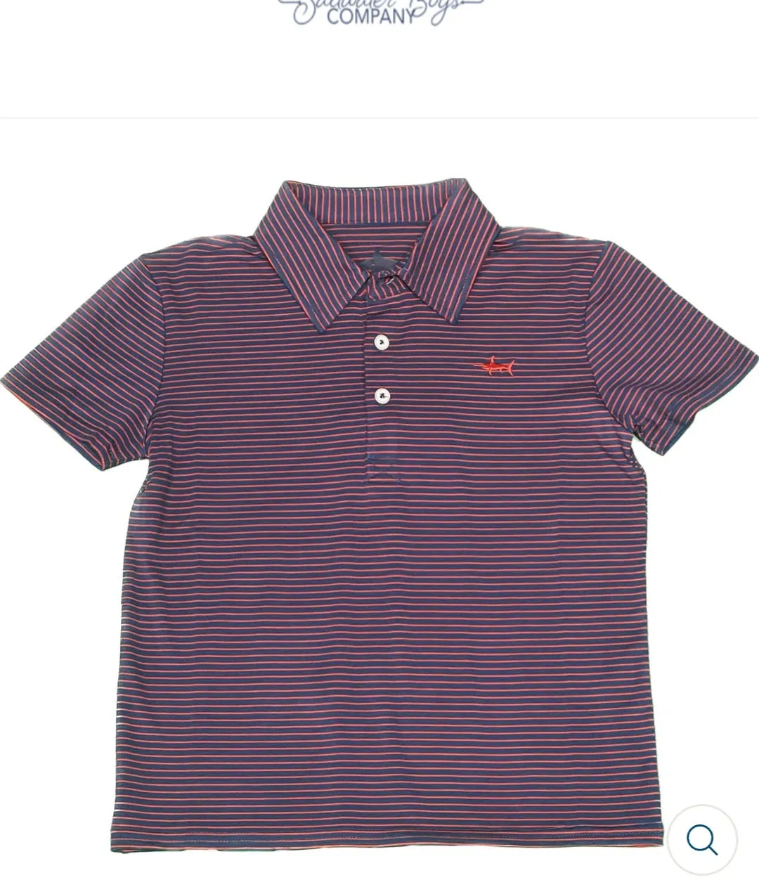 Saltwater Banks Performance Polo Navy/Red Stripe