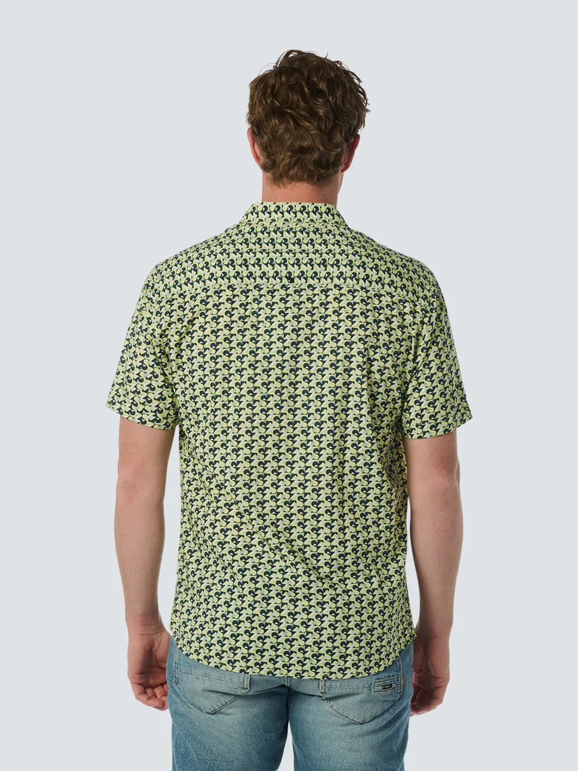 Short Sleeve Shirt with Graphic Pattern for Summery Looks | Lime