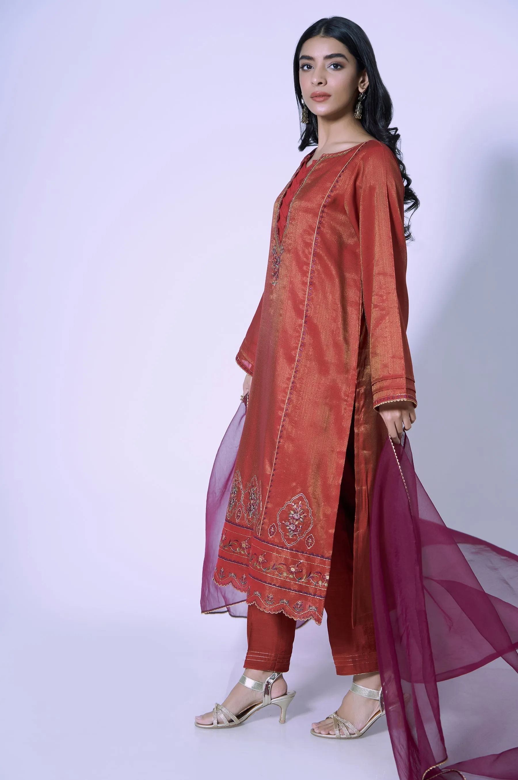 Sitched 3 Piece Staple Mysuri Embroidered Suit