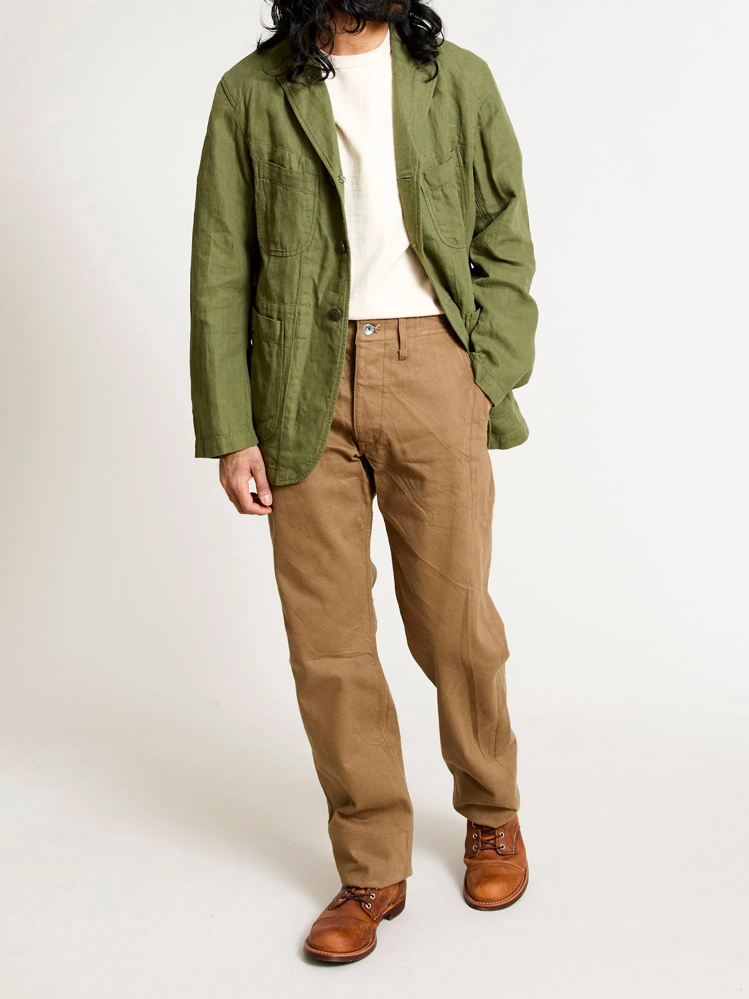 SJ452CP 15oz Selvedge Heavy Chinos in Khaki