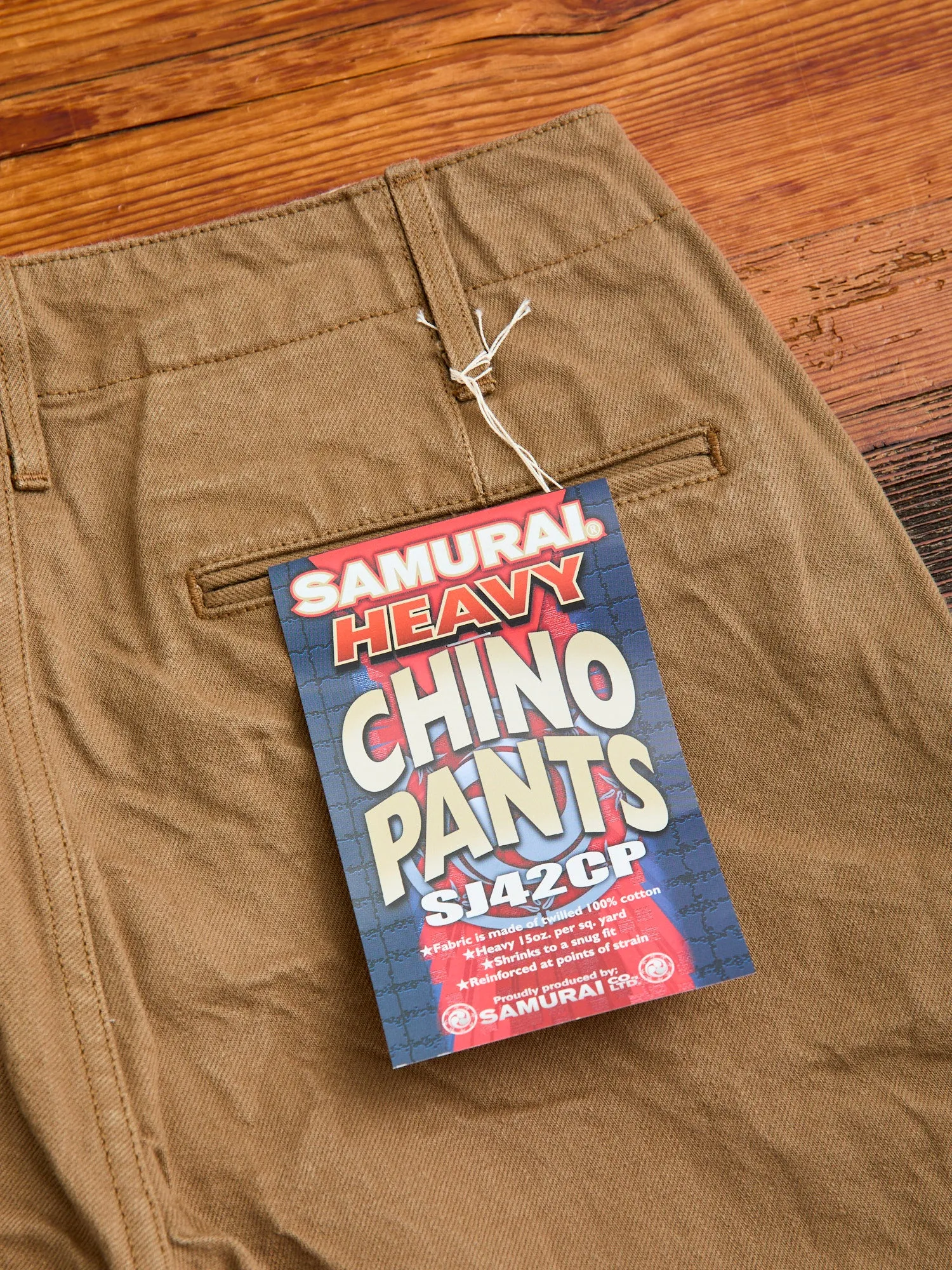 SJ452CP 15oz Selvedge Heavy Chinos in Khaki