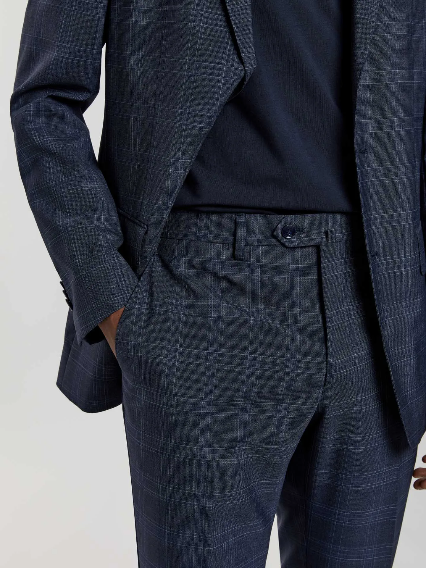 Slim fit k-easy windowpane check performance suit