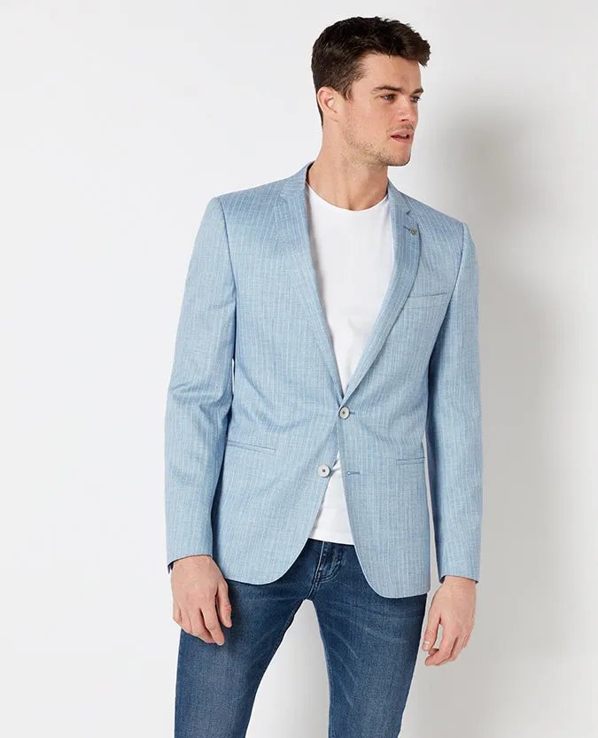 Slim Fit Pinstripe Casual Suit Jacket