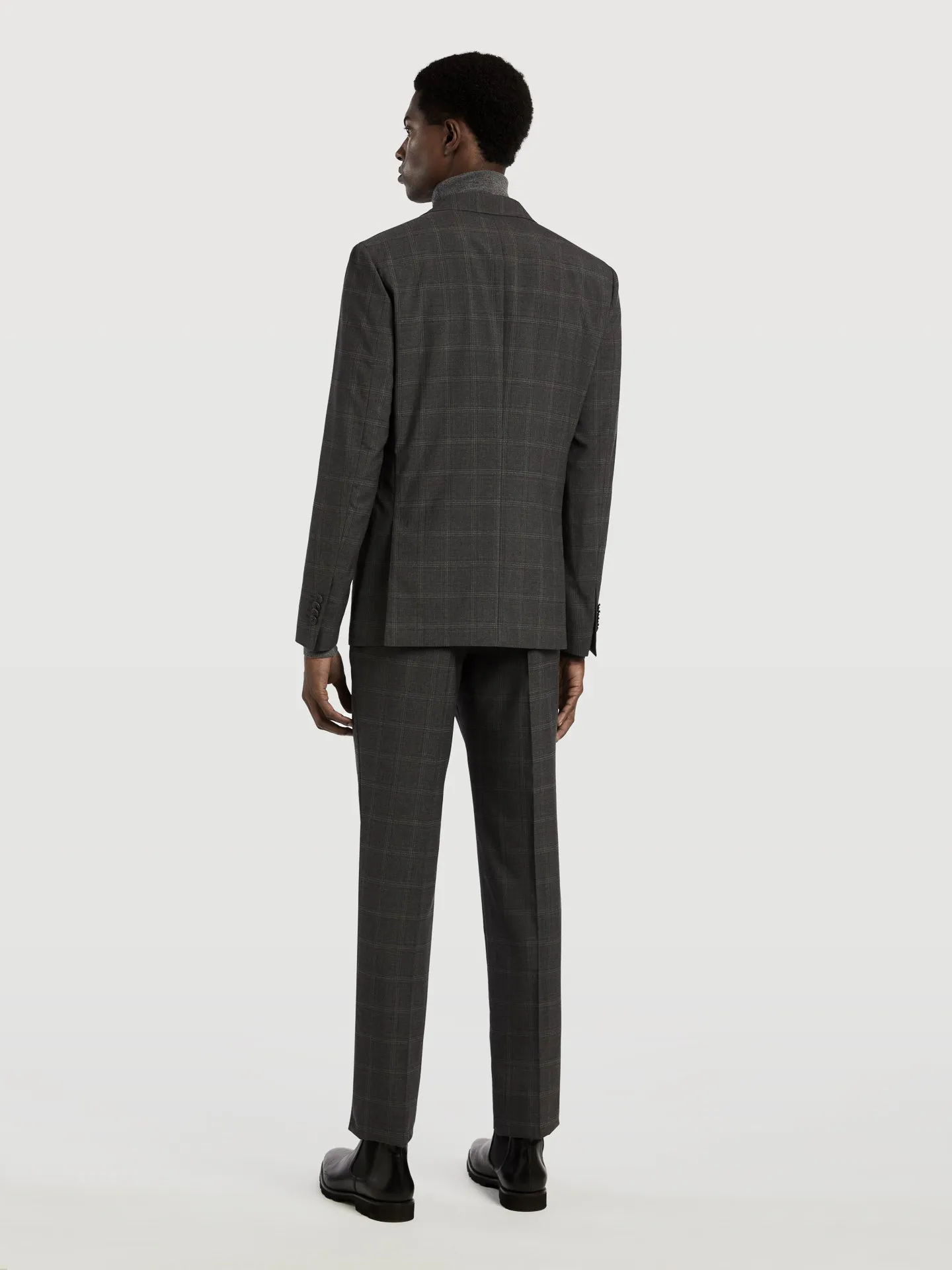 Slim fit windowpane coolmax suit