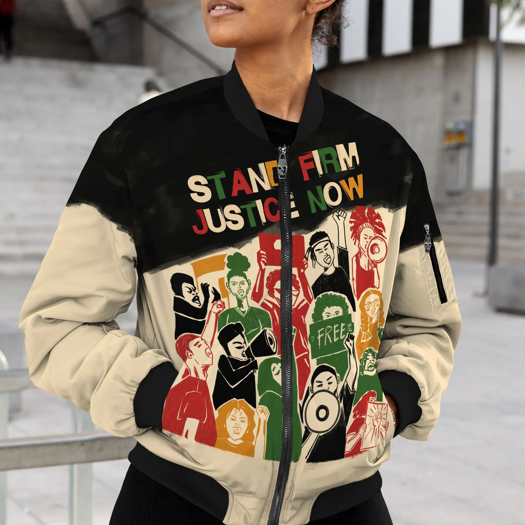 Stand Firm Justice Now Bomber Jacket