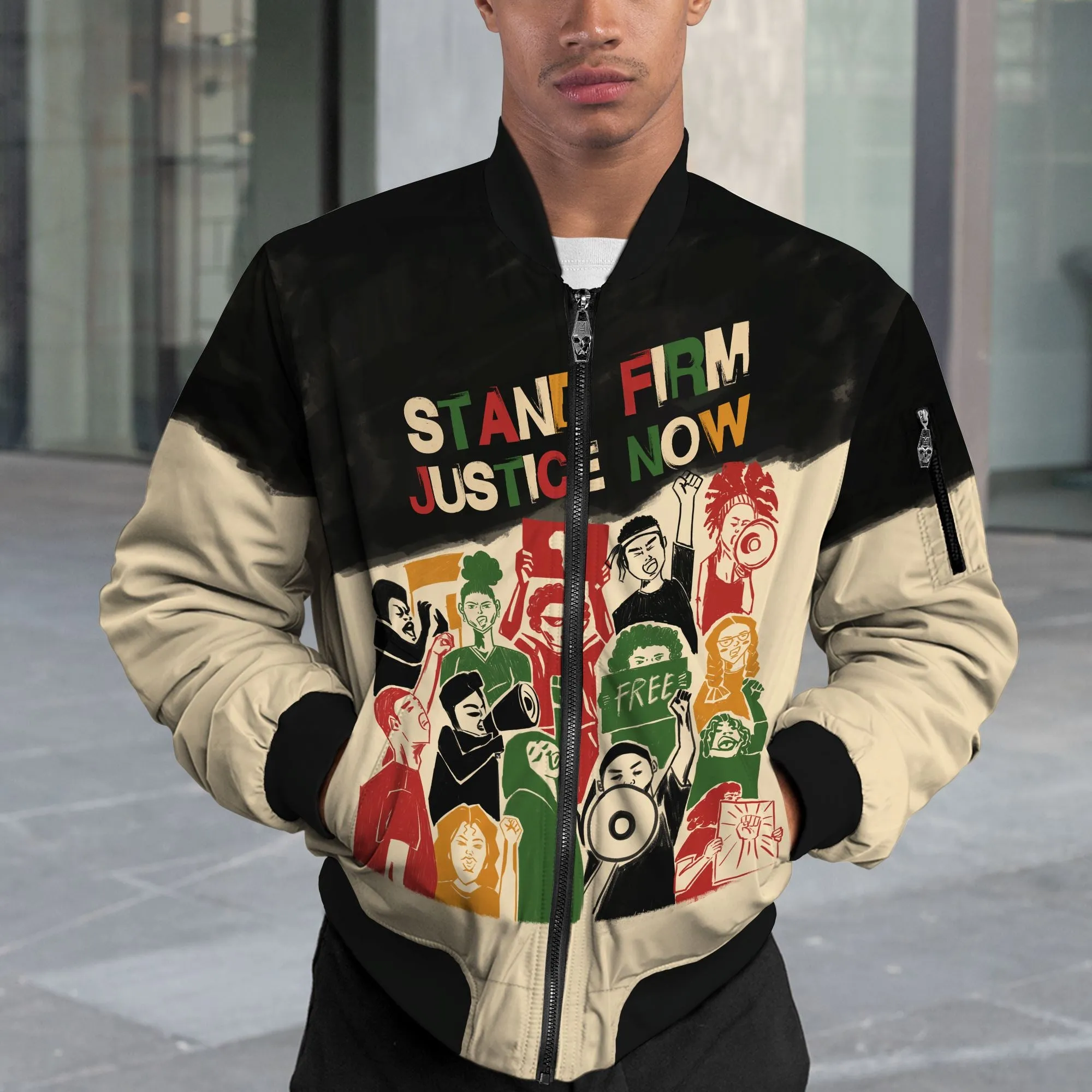 Stand Firm Justice Now Bomber Jacket