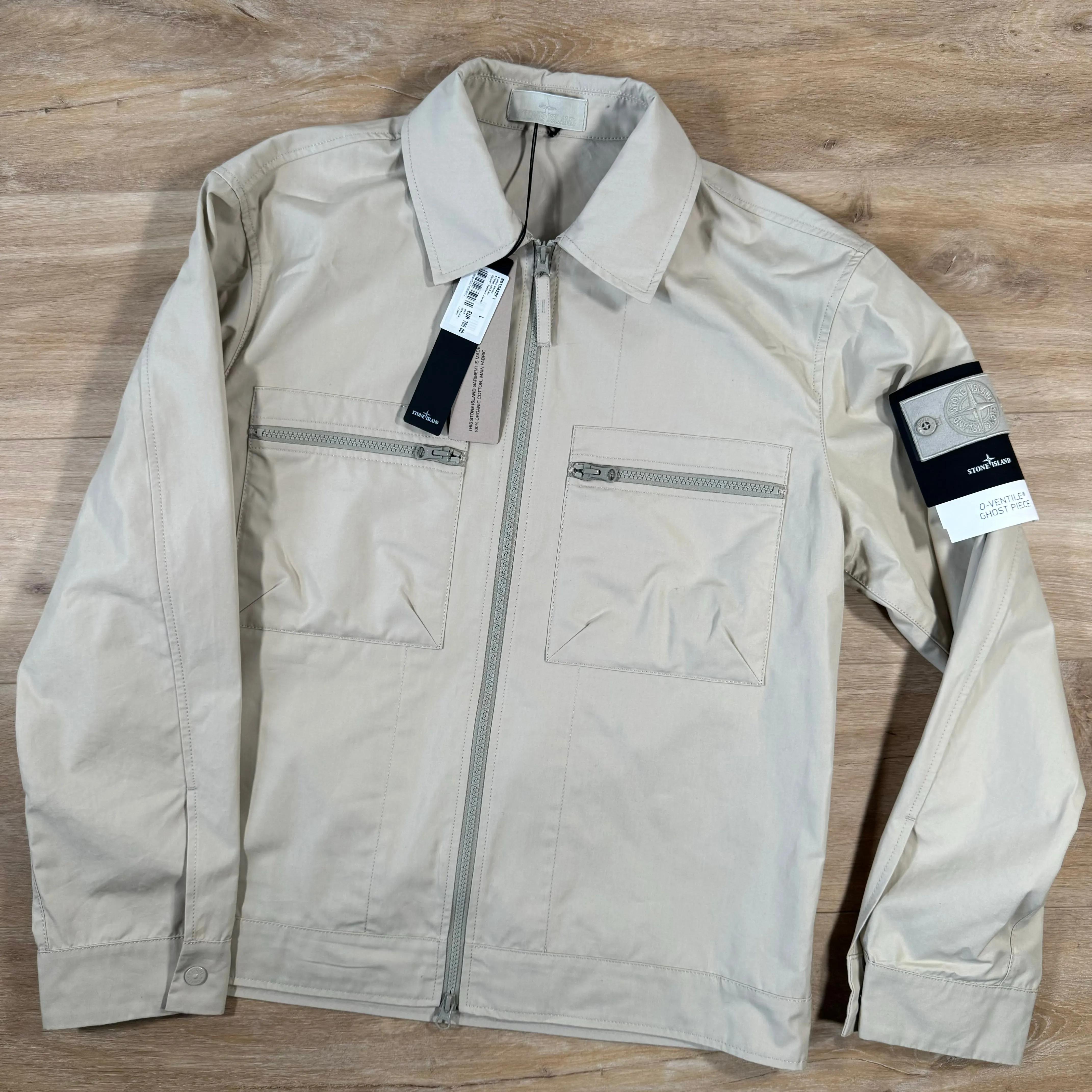 Stone Island Weatherproof Canvas Ghost Overshirt in Beige