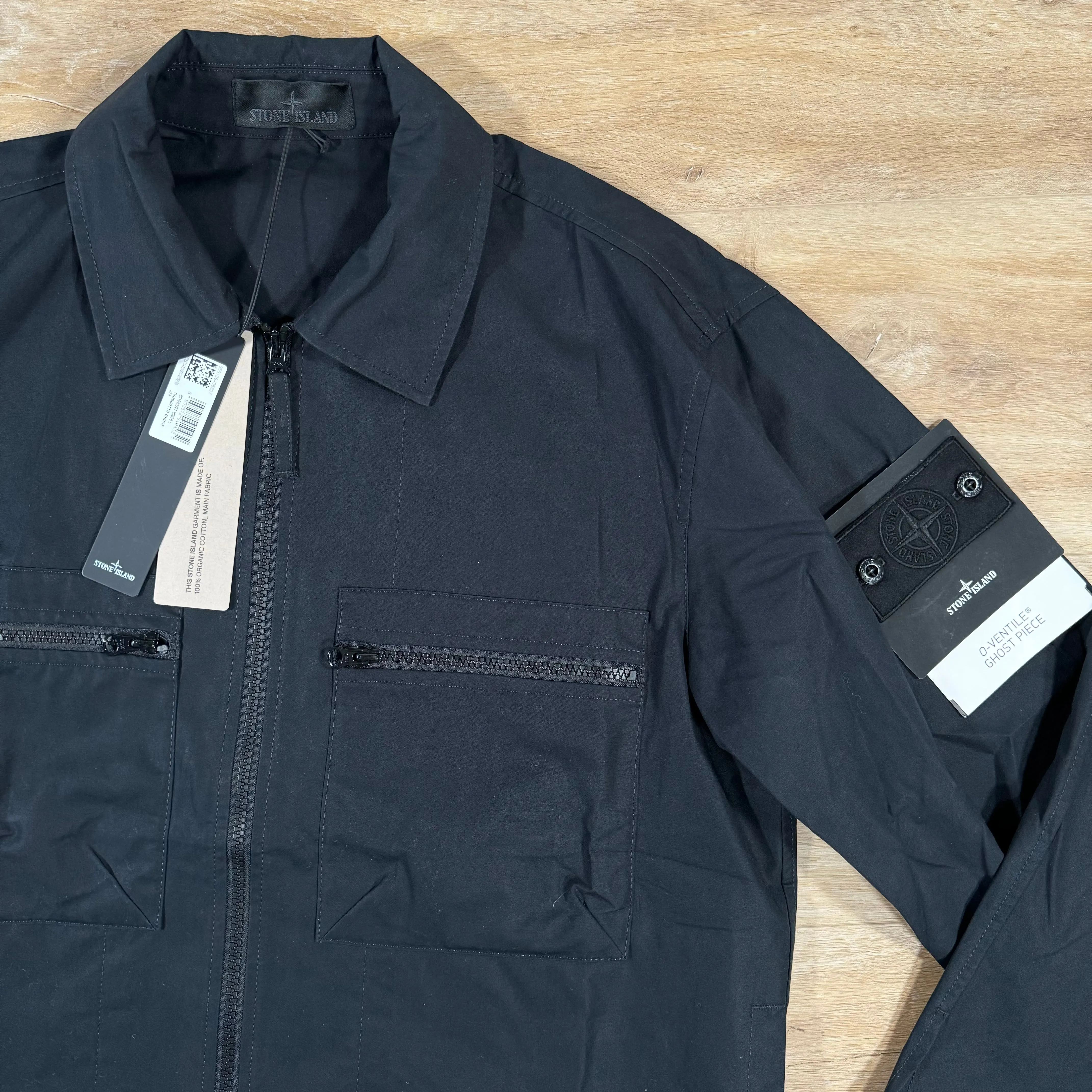 Stone Island Weatherproof Canvas Ghost Overshirt in Black