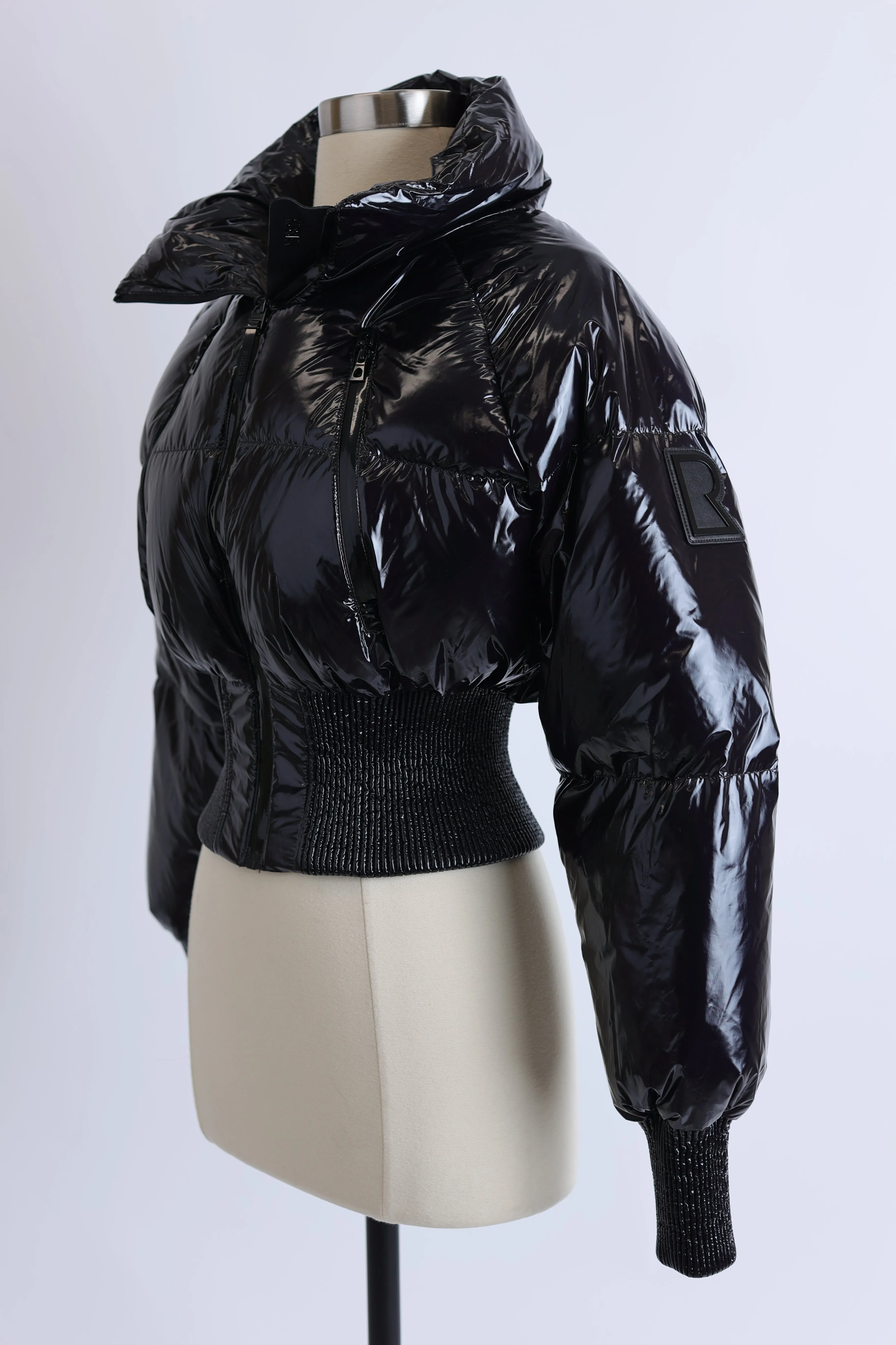 Storm Shiny Cropped Dow Bomber Jacket