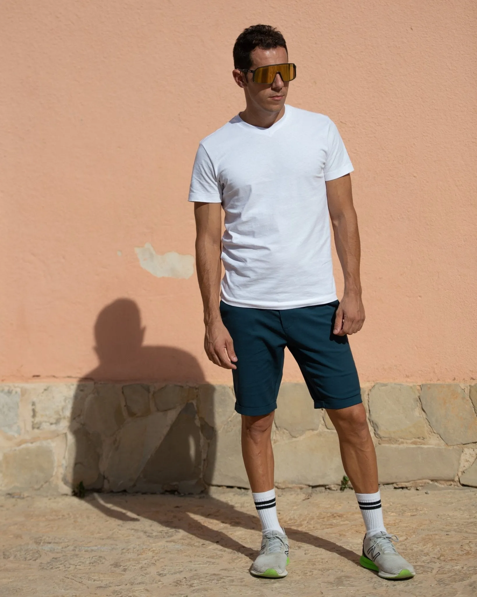 Strandvägen Men's Petrol Blue Cycling Chino Shorts