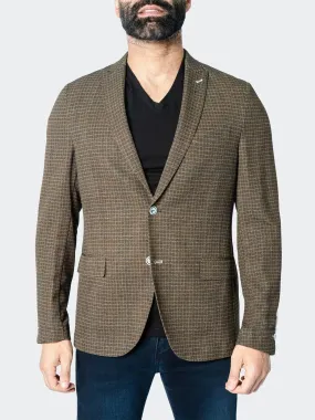 Unconstructed Stretch Square Blazer - Brown