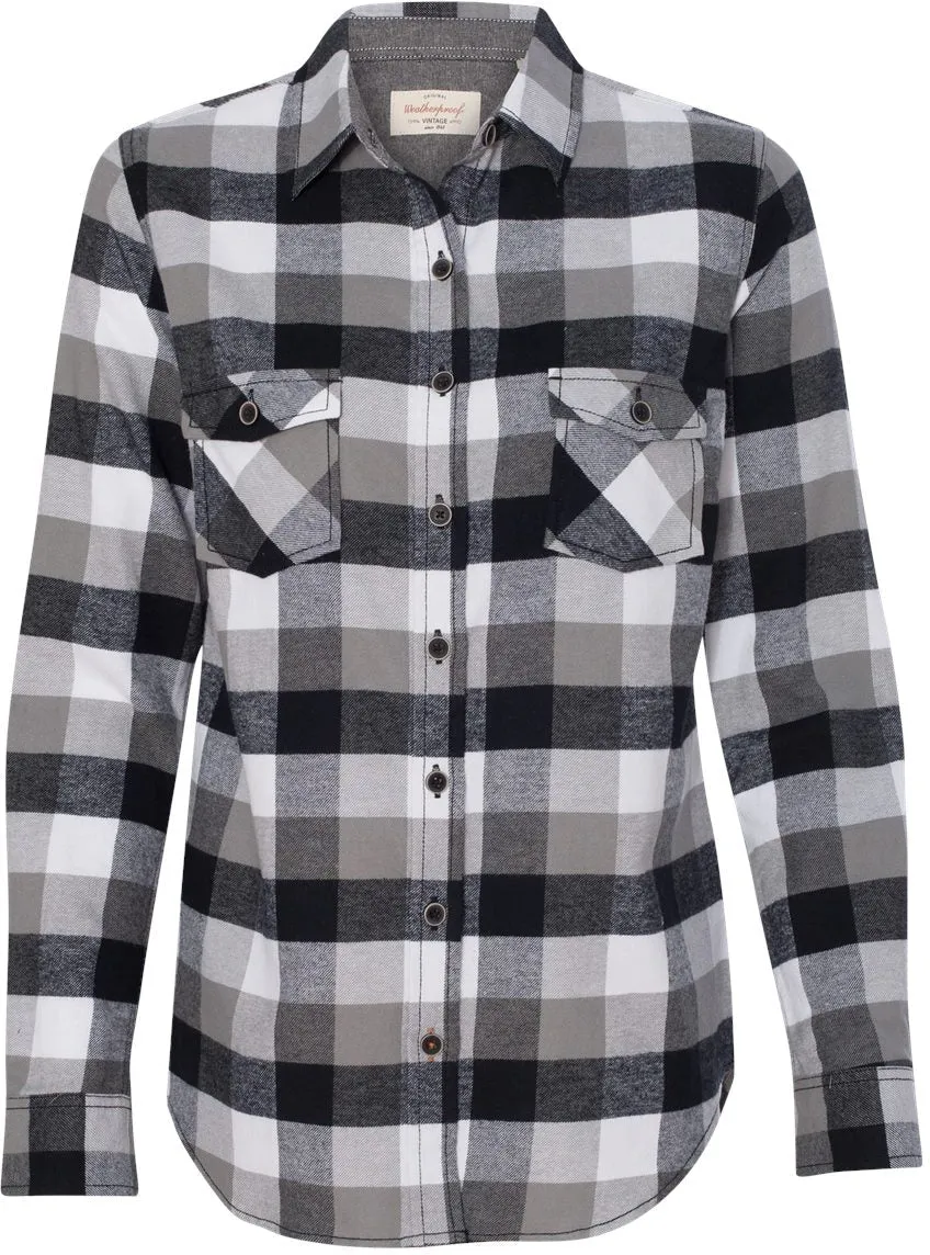 Weatherproof Ladies Vintage Brushed Flannel Long Sleeve Shirt