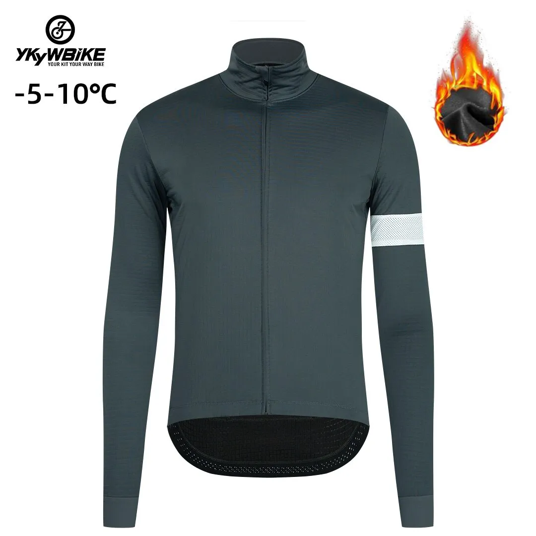 YKYW Men's Cycling Jacket Winter Icy Weather -5-10℃ Outdoor Warm Fleece Coat Thermal Weatherproof Windbreaker 5 Colors